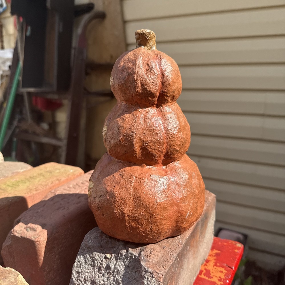 Jack O Lanterns Pumpkins Stack Handmade Resin 8.5” Paper Composite
