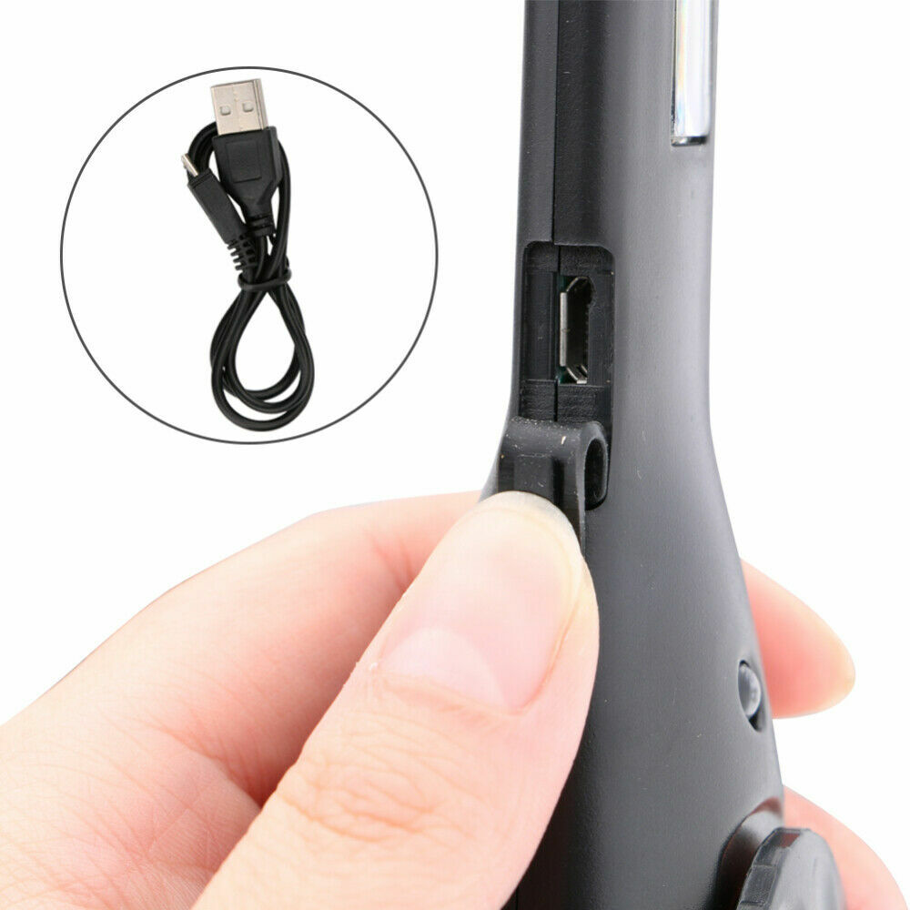 2 Pack USB Rechargeable LED COB Work Light, Magnetic Base Torch for Mechanics
