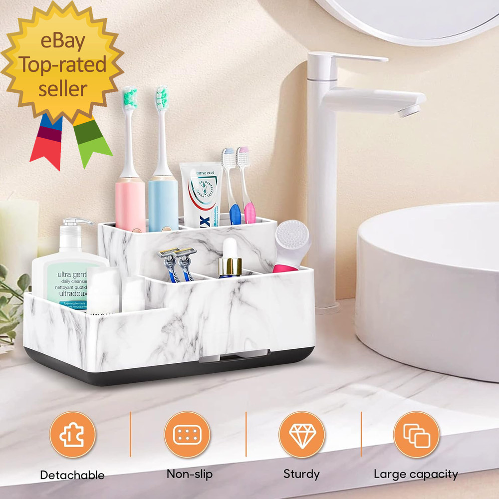 Detachable Toothbrush and Toothpaste Holder for Bathroom Countertop