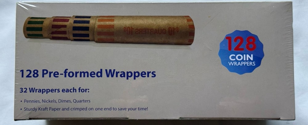 128 Pre-Formed Coin Wrappers