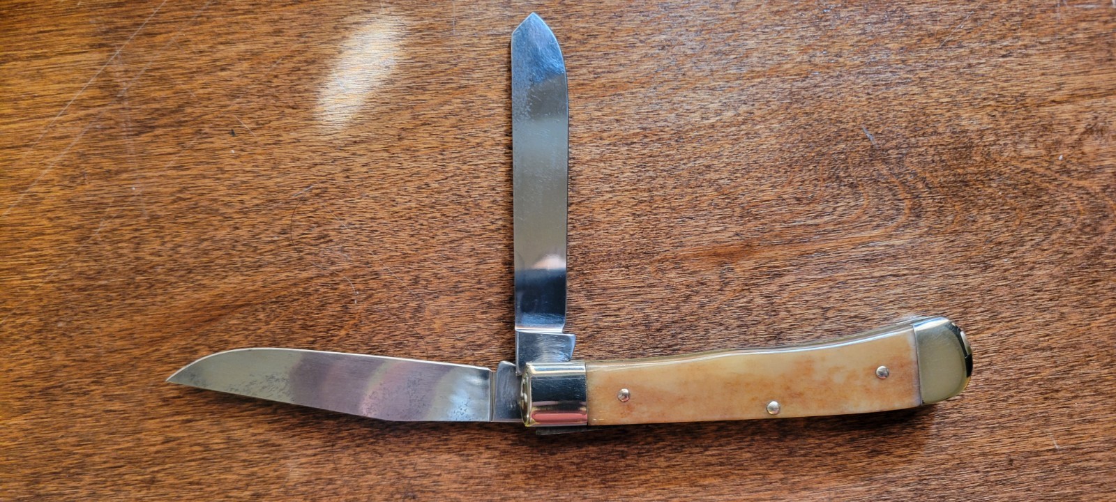 Boker 2525 White Lightning Limited Ed Trapper Pocket Knife with Box Germany