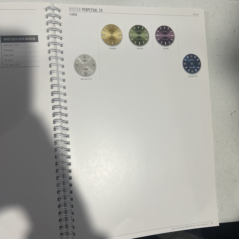 Rolex Dials Catalog 2015-2016 Dealer Guide Authentic Original