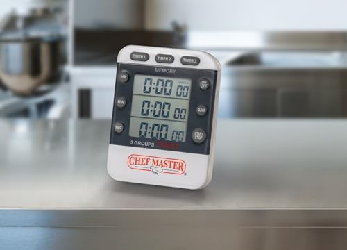 3-Channel Digital Timer by , Triple Channel Count Up/Down Kitchen Digital Small
