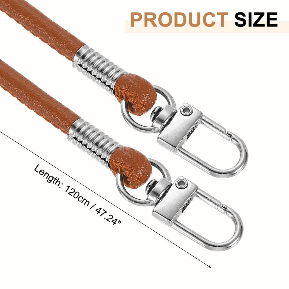 Crossbody Replacement Chain Strap, 120cm Thin Soft PU Strap (Brown)