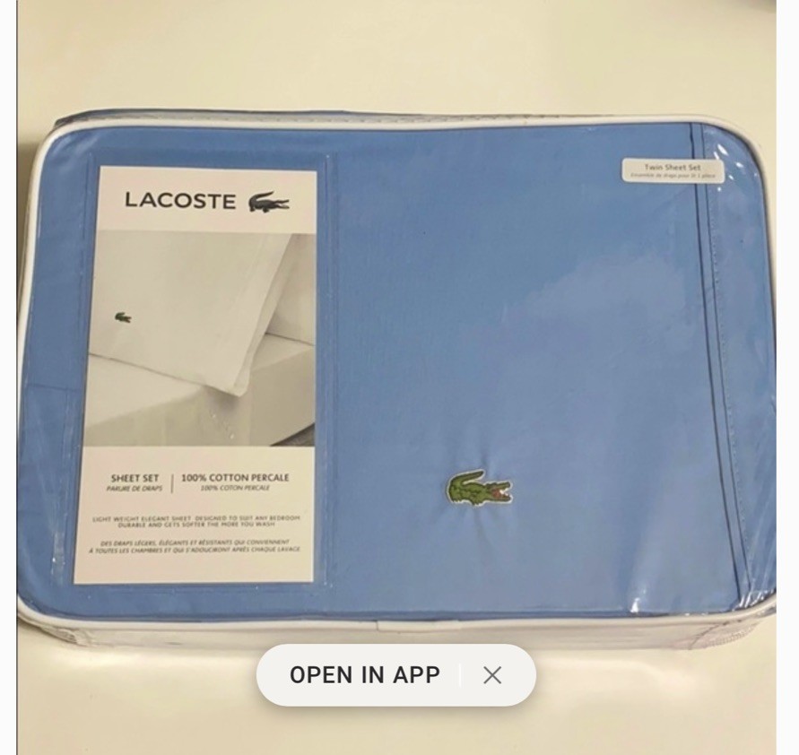 Lacoste Twin Sheets Blue