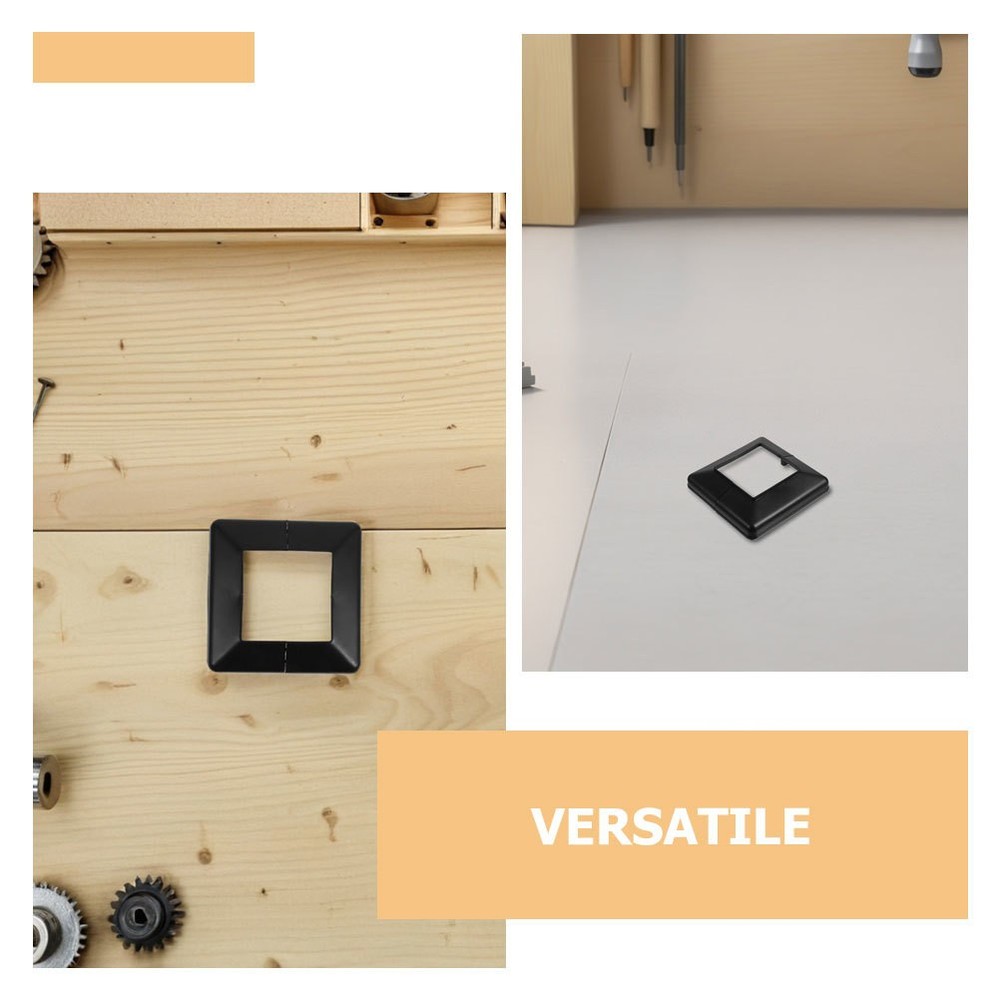 6 Pcs Plastic Base Plate for Deck Post Square Stair Railing Posts Cover