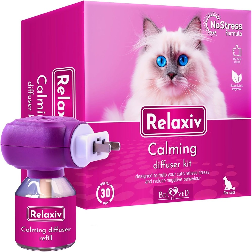 Relaxivet Calming Pheromone Diffuser for Cats & Dogs, 1 Diffuser + Refill