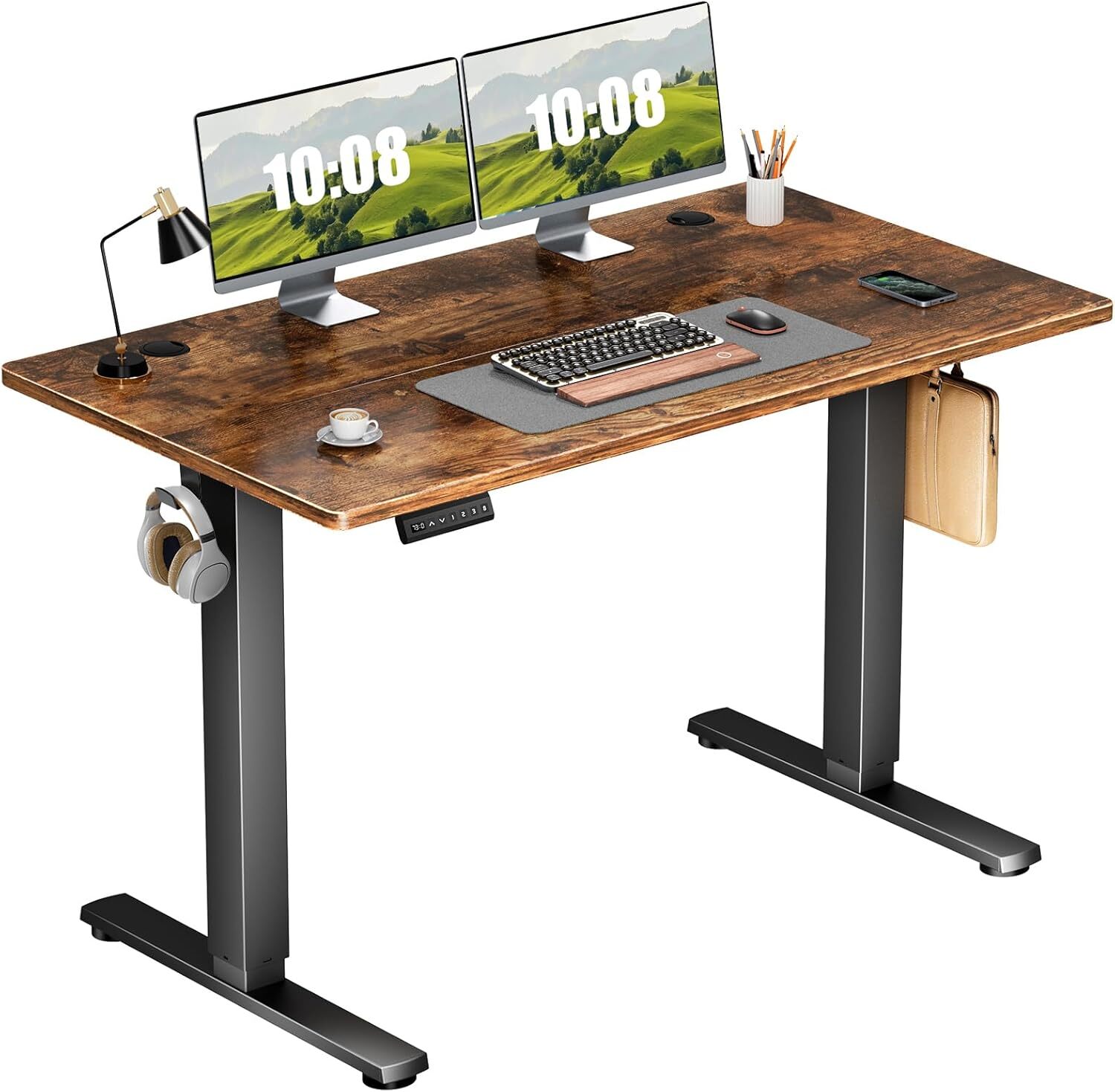 40-63 Inch Electric Standing Desk Home Office Height Adjustable Computer Table