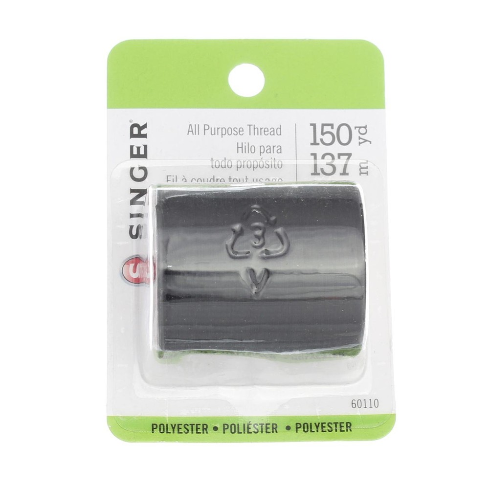 2 Pack Singer Polyester All Purpose Thread, Black