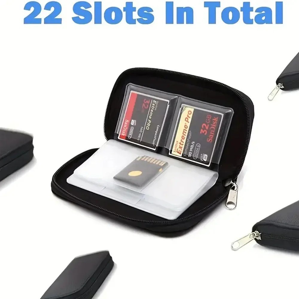 Memory Card Holder Bag 22 Slot SD CF Micro SD SDHC MS Camera Game Case