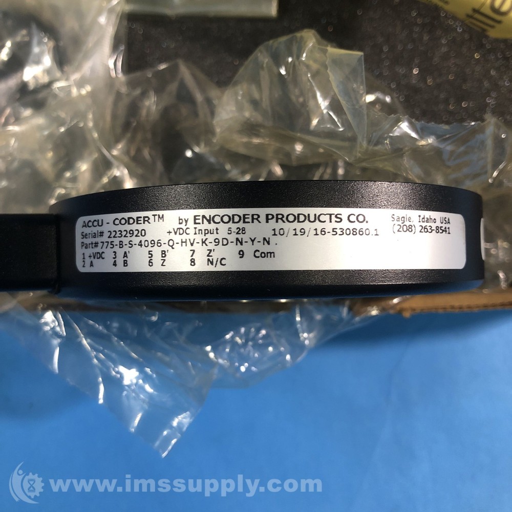 Encoder Products 775-B-S-4096-Q-HV-K-9D-N-Y-N Incremental Encoder FNOB