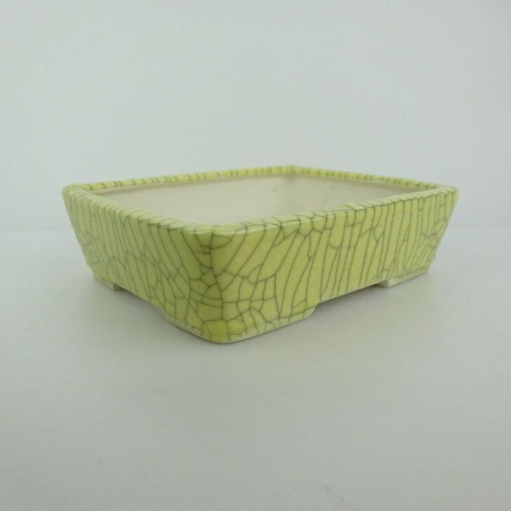 Used Seiko Bonsai Pot 5.9" Rectangular Ceramic Planter – Yellow