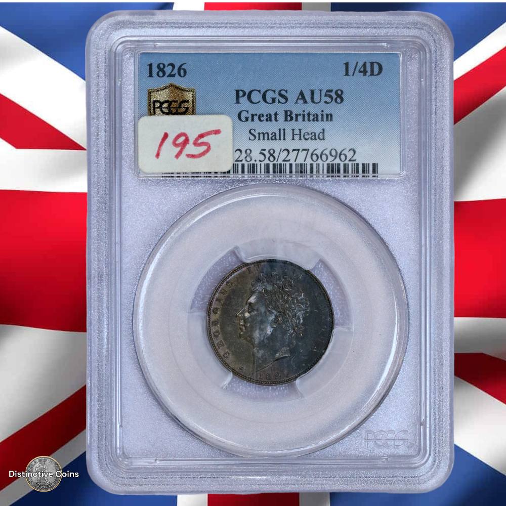 Great Britain 1826 Farthing PCGS AU58 - GBS036