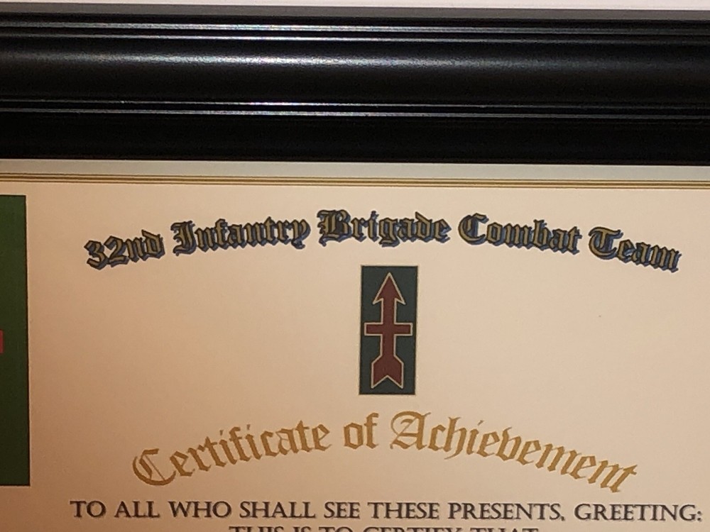 32ND INFANTRY BRIGADE COMBAT TEAM - COA / (COMMEMORATIVE CERTIFICATE)