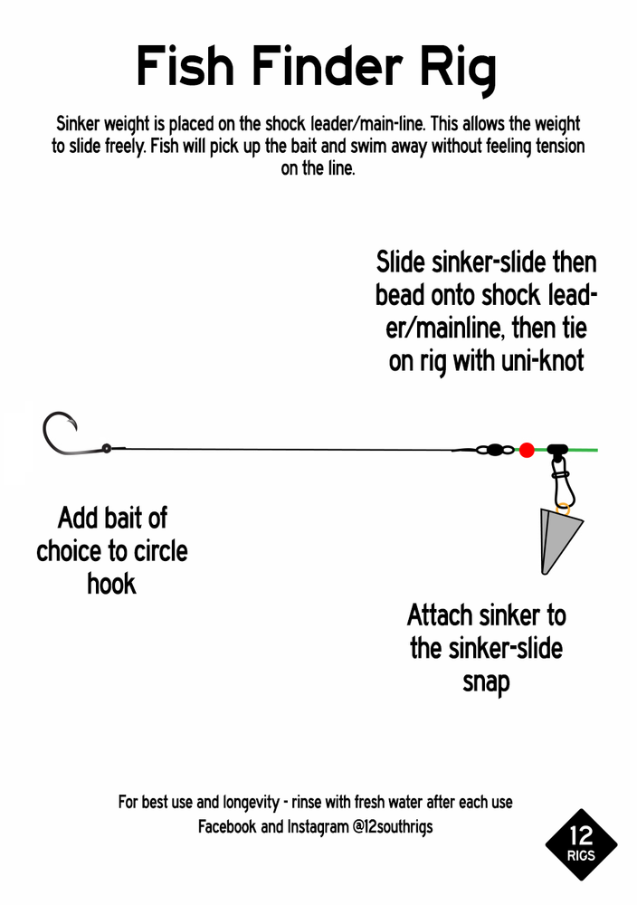 3 Pack 'Fish Finder' Red Drum Rig 100# Mono