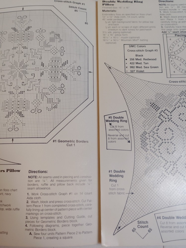 Cross Stitch Pattern Quilted Leaflet LSS5 Special Stitches Patchwork Place VTG