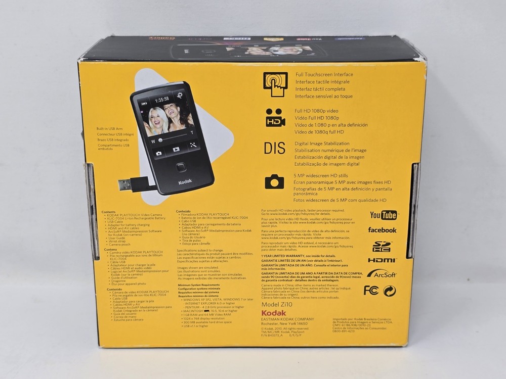 Kodak PlayTouch Zi10 Video Camera (Blue) - OPEN BOX