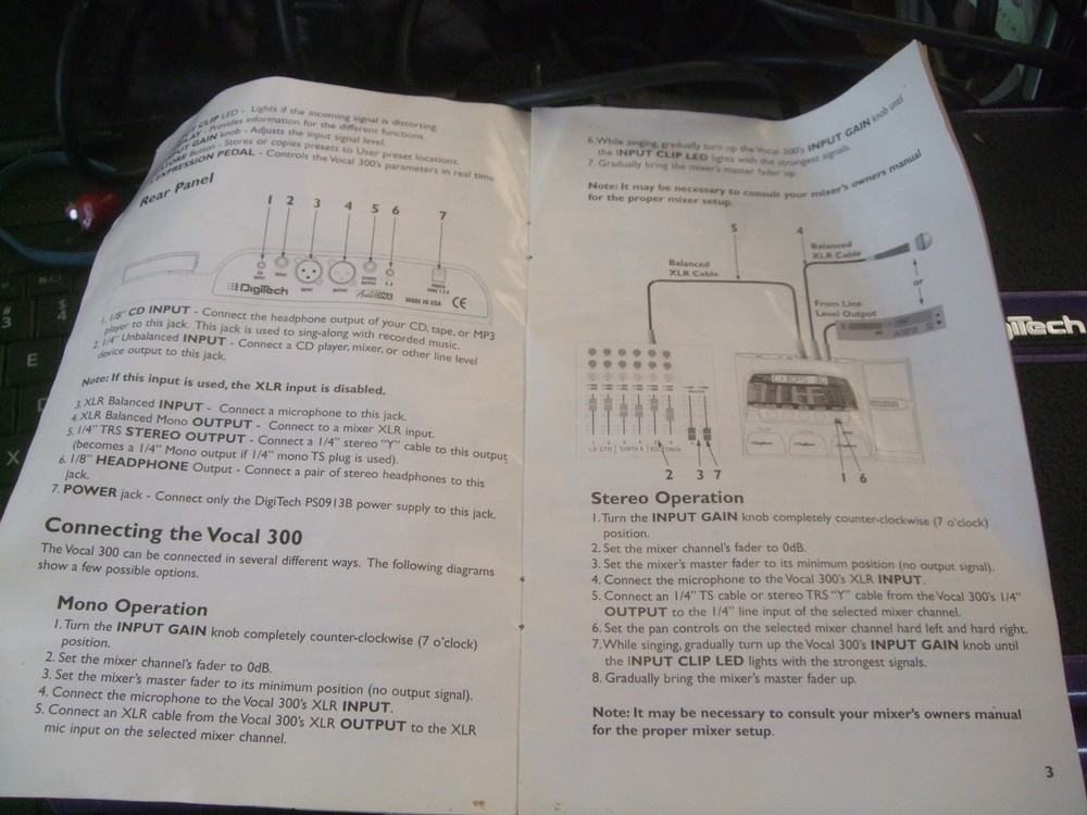 DigiTech Vocal300 Vocal Effects Processor w/AUDIX OM5/CABLES & AC ADAPTOR