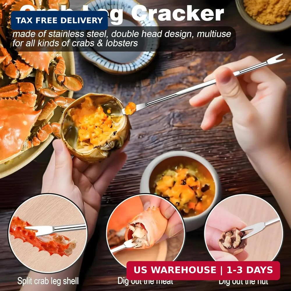 11 Pcs Crab Crackers and Tools, Seafood Tools Set, Crab Leg Cracker, Seafood Sci