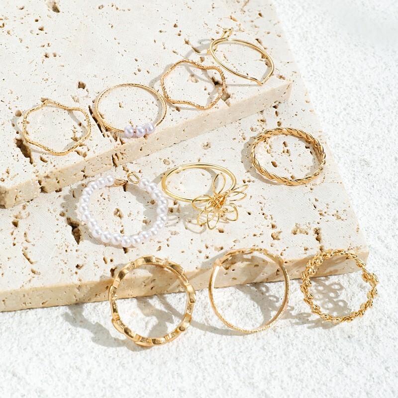 "Summer" Parisian Stone Rings Set