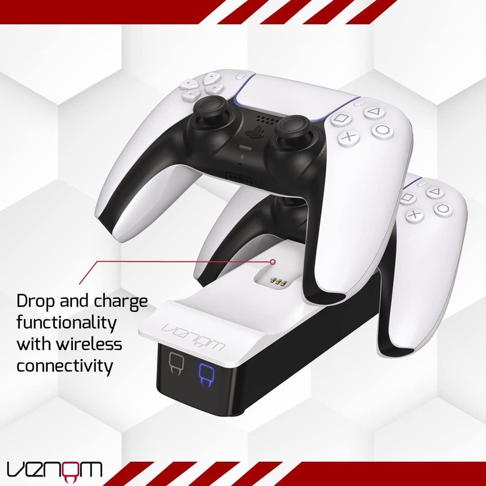 Venom PS5 Controller Twin Docking Station - White