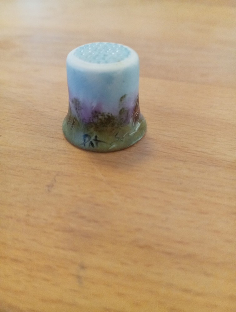 Handpainted By Pat S Thimble Rural Artwork