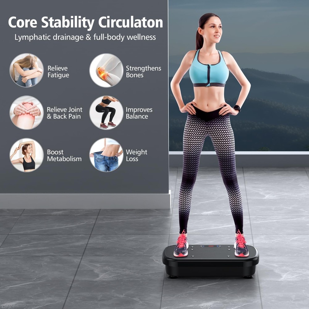 PUREROYI Vibration Plate Exercise Machine, for Large, Black