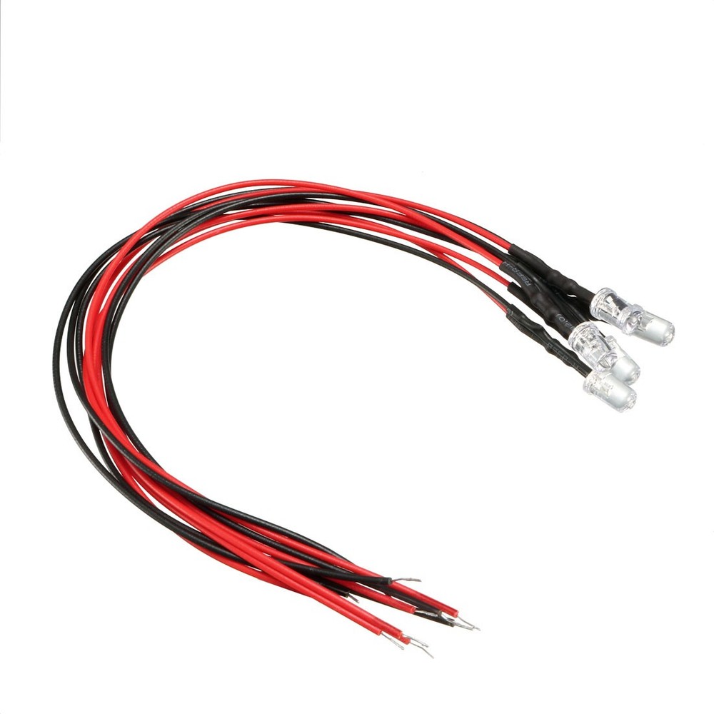 5Pcs 5mm Pre-Wired Diffused LED Diodes Light 20mA DC 9-12V Red