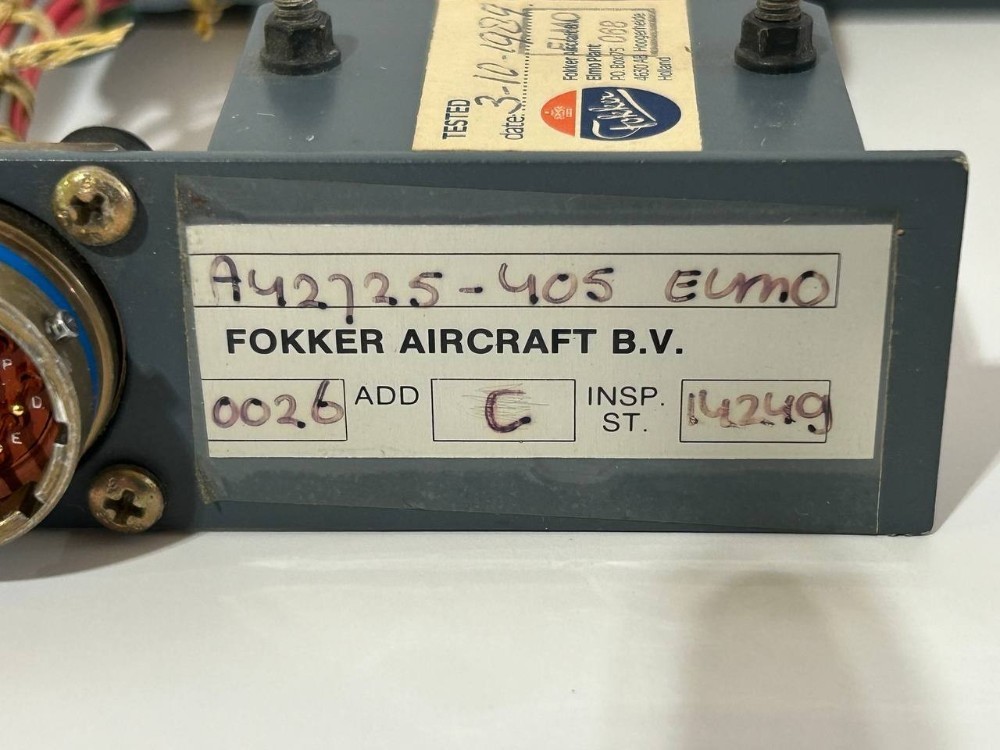 Fokker Aircraft Light Control Panel A42725-405