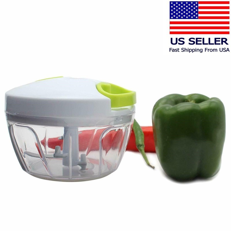 Multi-Functional Food Chopper Vegetable Fruit Slicer Onion Dicer 16OZ Container