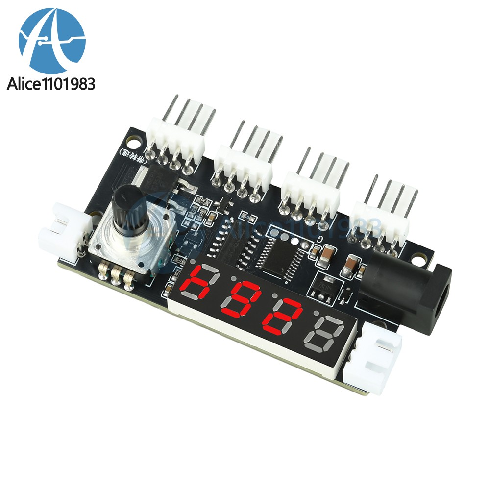 DC 5-24V 5A 4-way PWM Fan Speed Control Intelligent Temperature Control Module