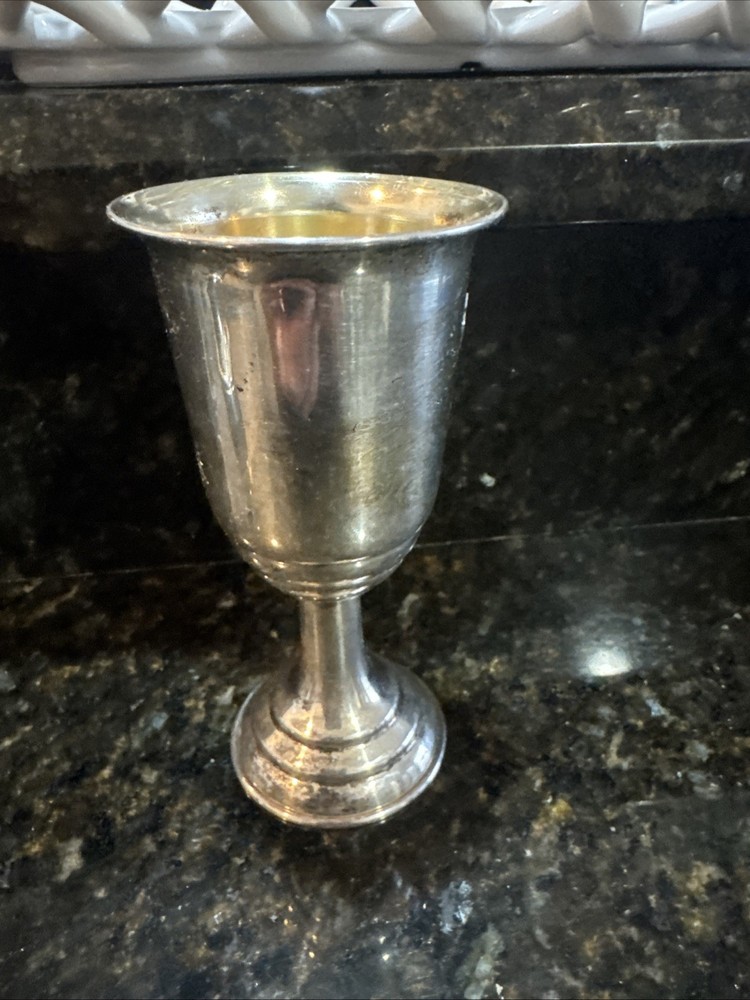 Sterling Repousse Goblet, 2 Oz
