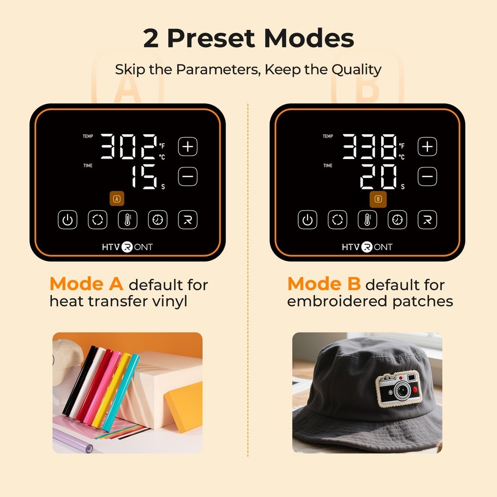 Auto Hat Press Machine - Hat Heat Press Machine with Precise Temp&Timer Control,