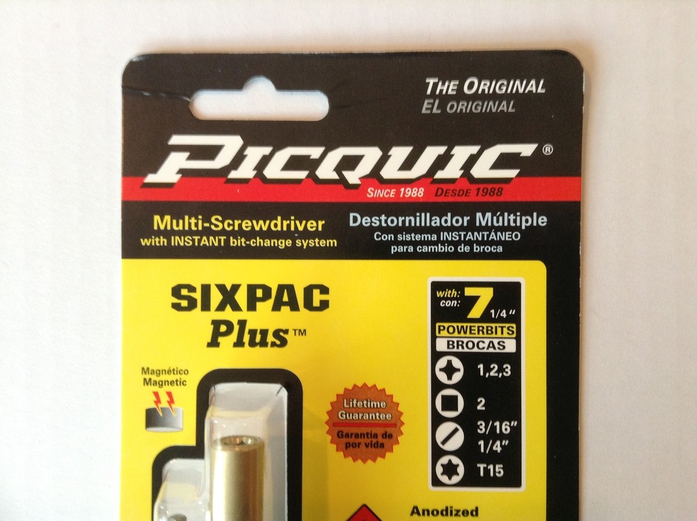 PICQUIC SIXPAC Plus Screwdriver Multi Bit w/ 7 Hex Bits - "Aquamarine"