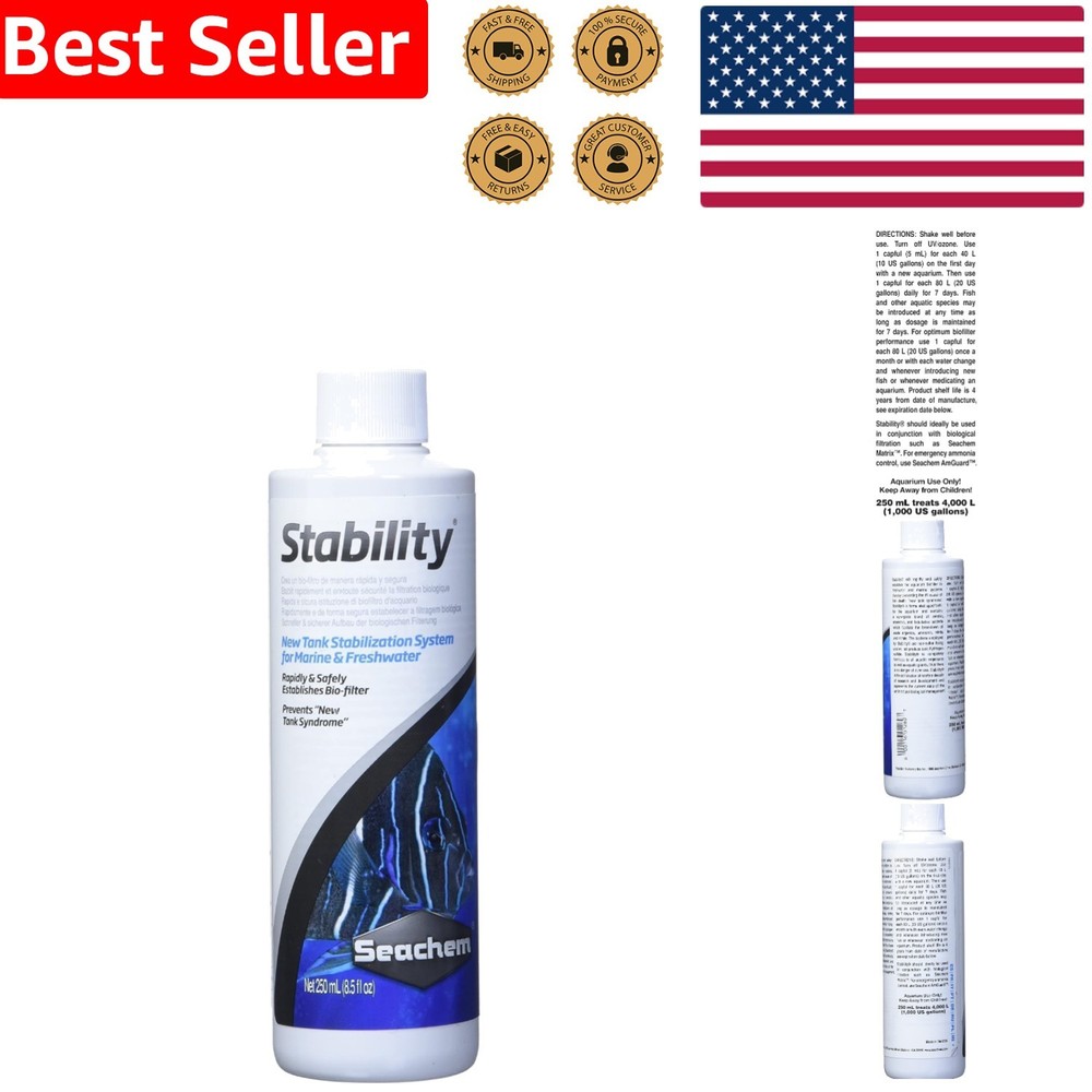 Enhance Your Aquatic Environment with Seachem Stability 250ml Biofilter Support