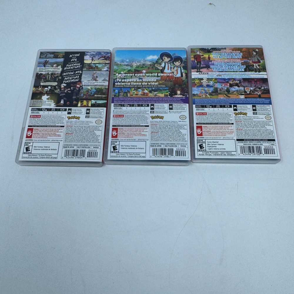 Nintendo Switch Pokemon Bundle - Shield, Arceus, Scarlet CIB/EUC - Open Box