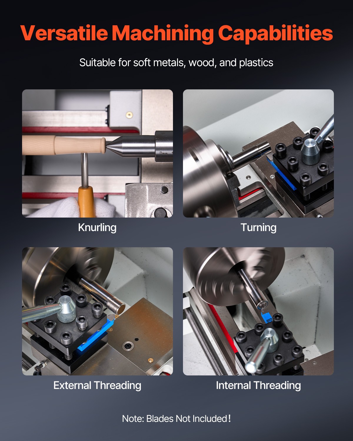 VEVOR Metal Lathe Machine 8.7 x 39in Precision Bench Power Metal Lathe Automatic