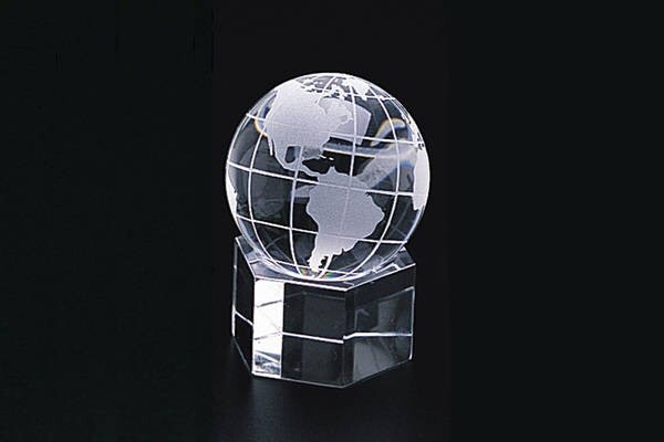 Crystal World Globe 50mm with Hexagon Base