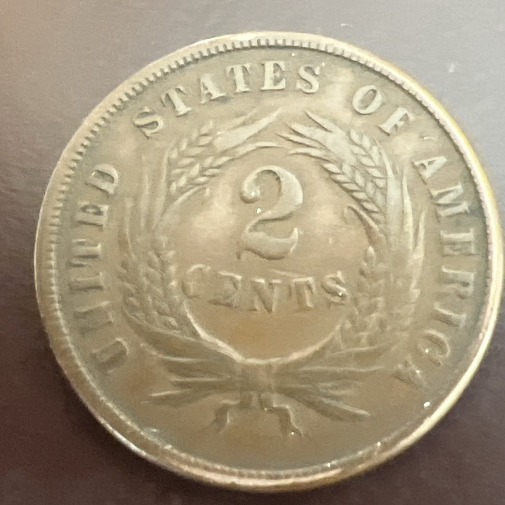 1865 Two Cent Piece - Very Fine Details A-312