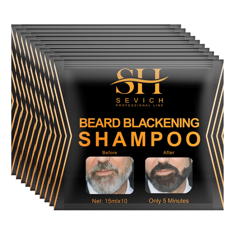 200ml Men Black Beard Simple Hair Dye Color Shampoo Permanent Mustache Darkening