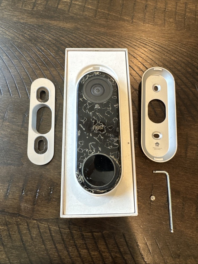 Google Nest Hello Video Doorbell A0077 w/ Riser + Angle Riser E358912