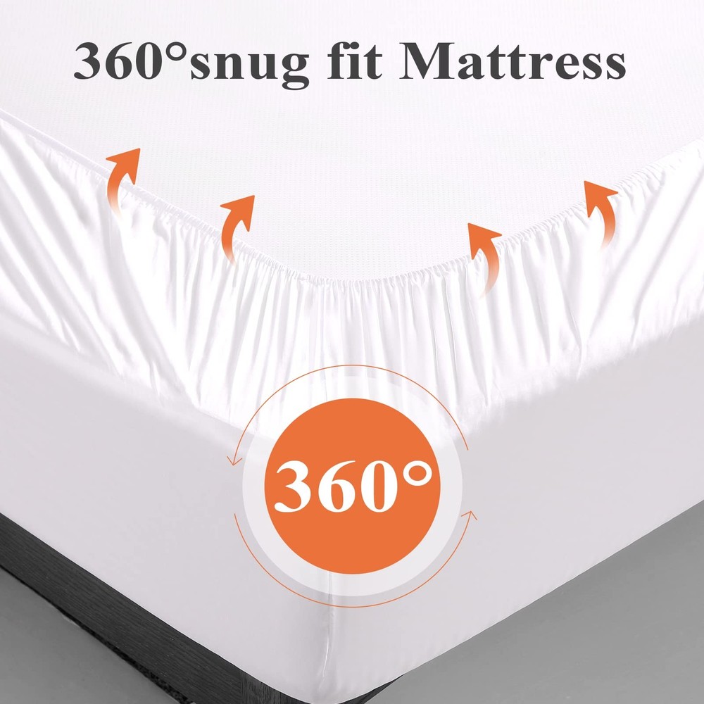 Fitted Sheet 1 Pack Split King Size Only Viscose Derived from Bamboo,400 Thre...