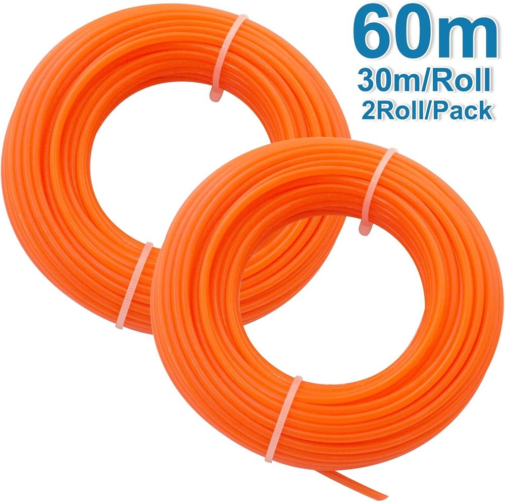 Grass Trimmer Line.095" Weed Wacker Eater String 98ft x 2 Rolls String Trim