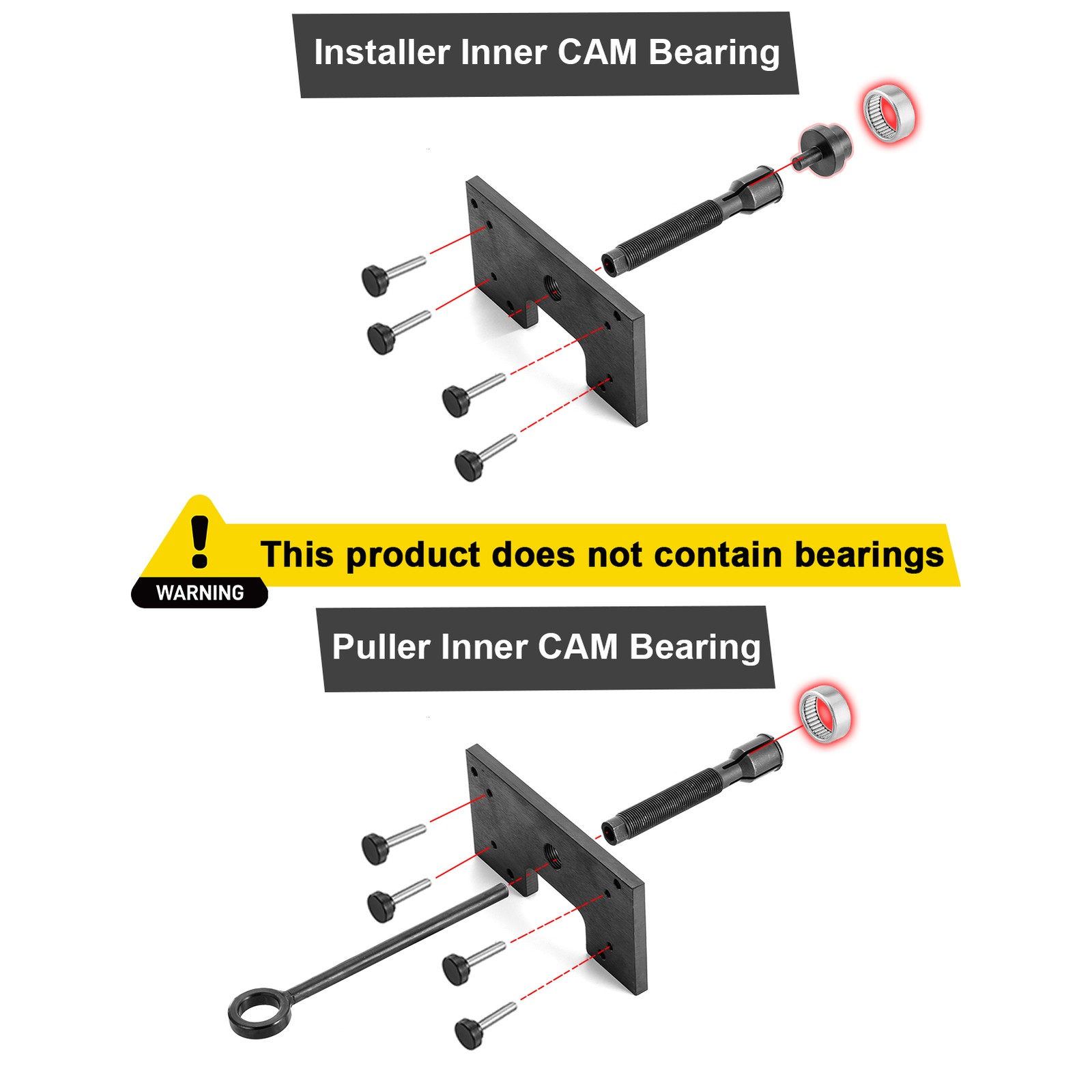 Black Inner Cam Bearing Installer & Puller w/Toolbox For Harley Davidson M8 17+