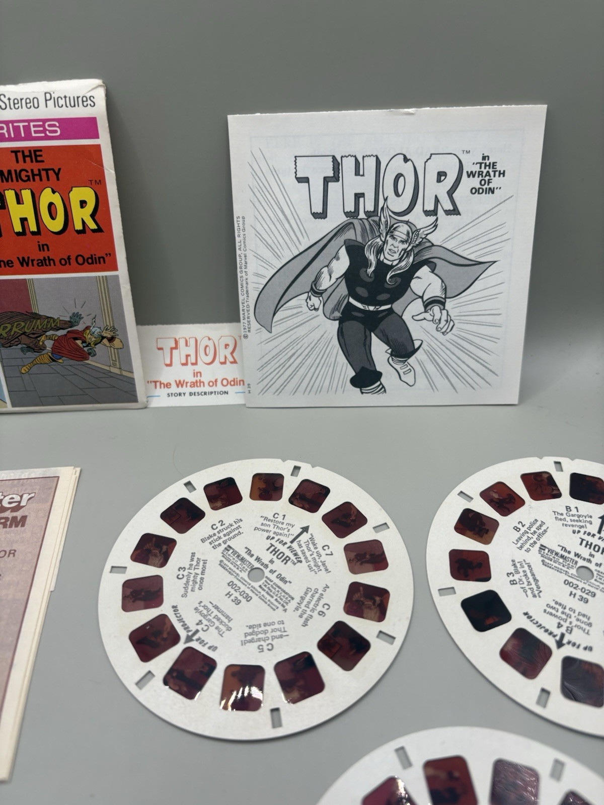 1977 Thor View Master Packet H39 3 Reel Set & Book Marvel Comics Wrath of Odin