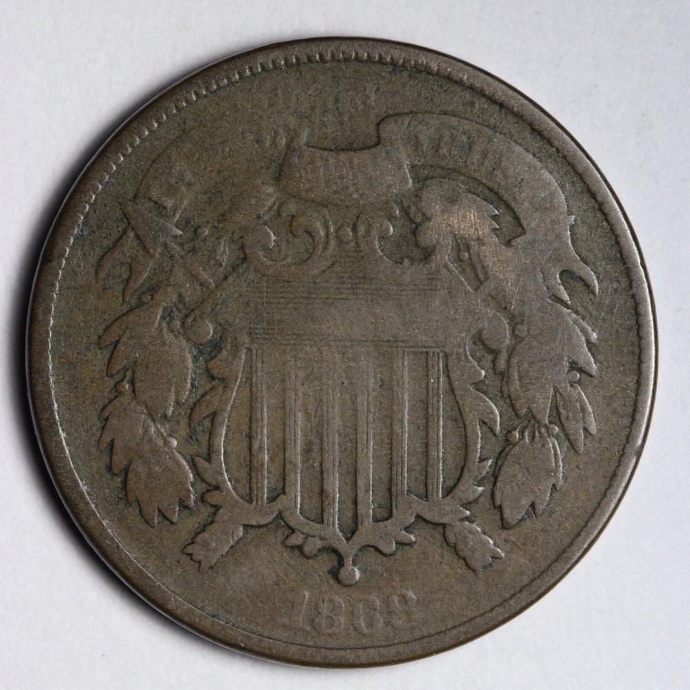 1868 Two Cent Piece VG E209 GCT