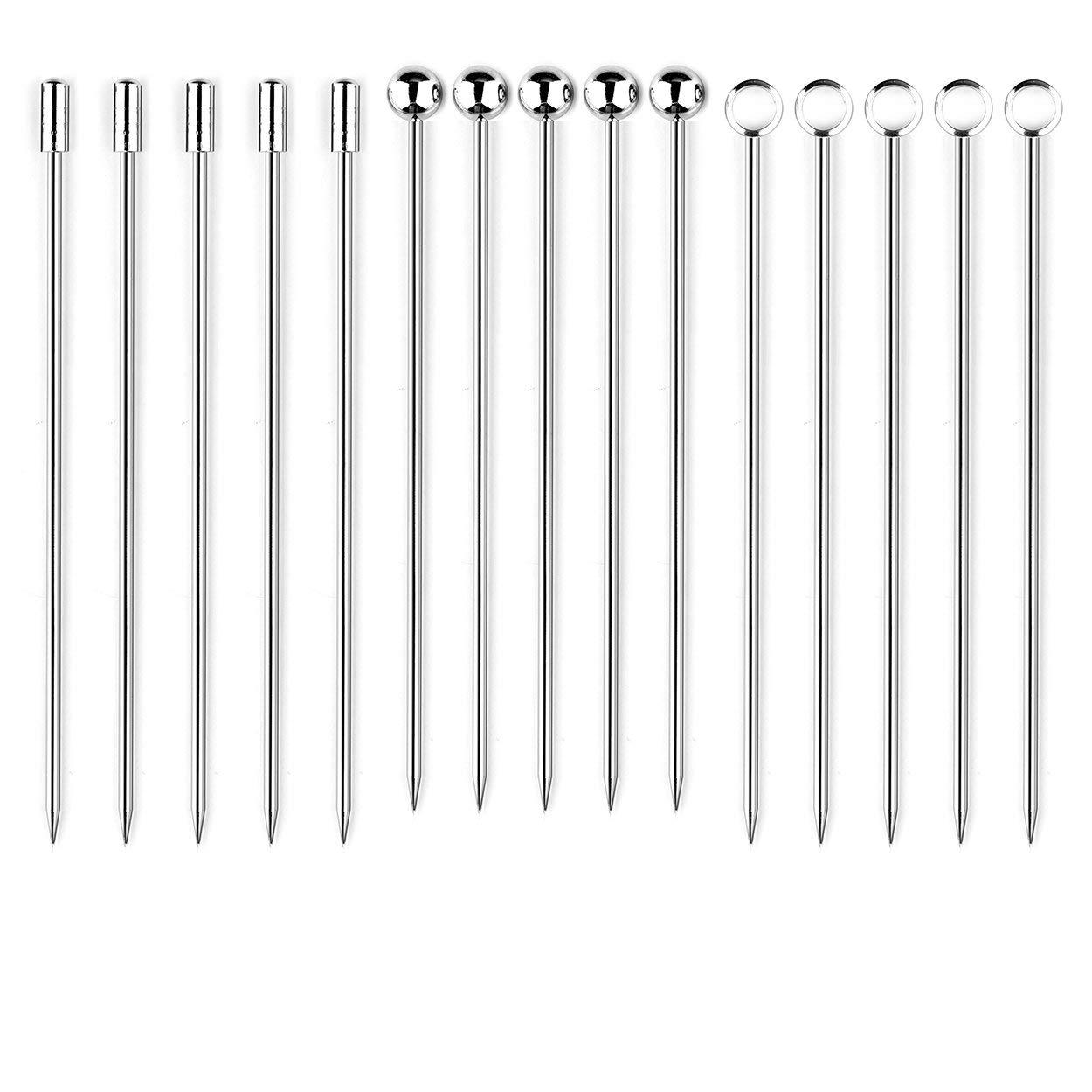 15 PCS Stainless Steel Cocktail Picks Martini Picks Set