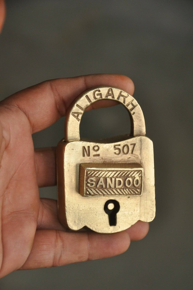 3 Pc Vintage Brass Different Shape & Size Handcrafted Padlocks
