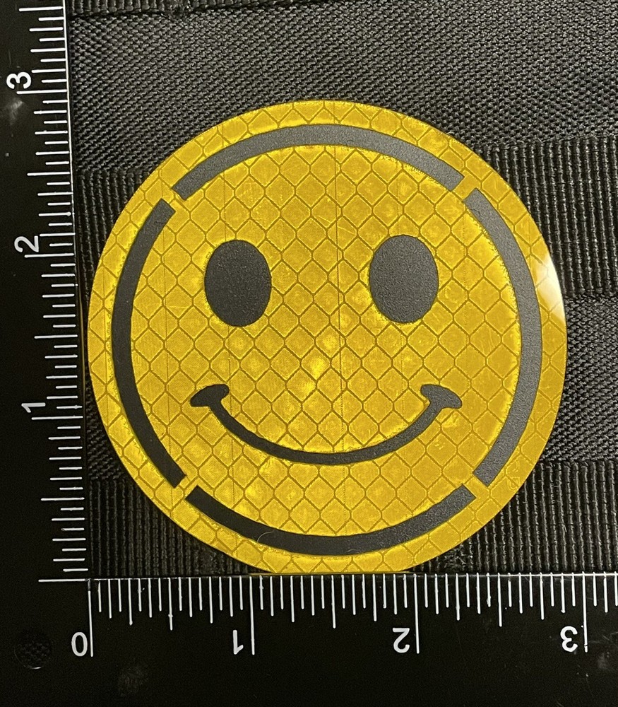 IR Smiley Face Patch Hook & Loop Airsoft Morale Tactical Reflective Running