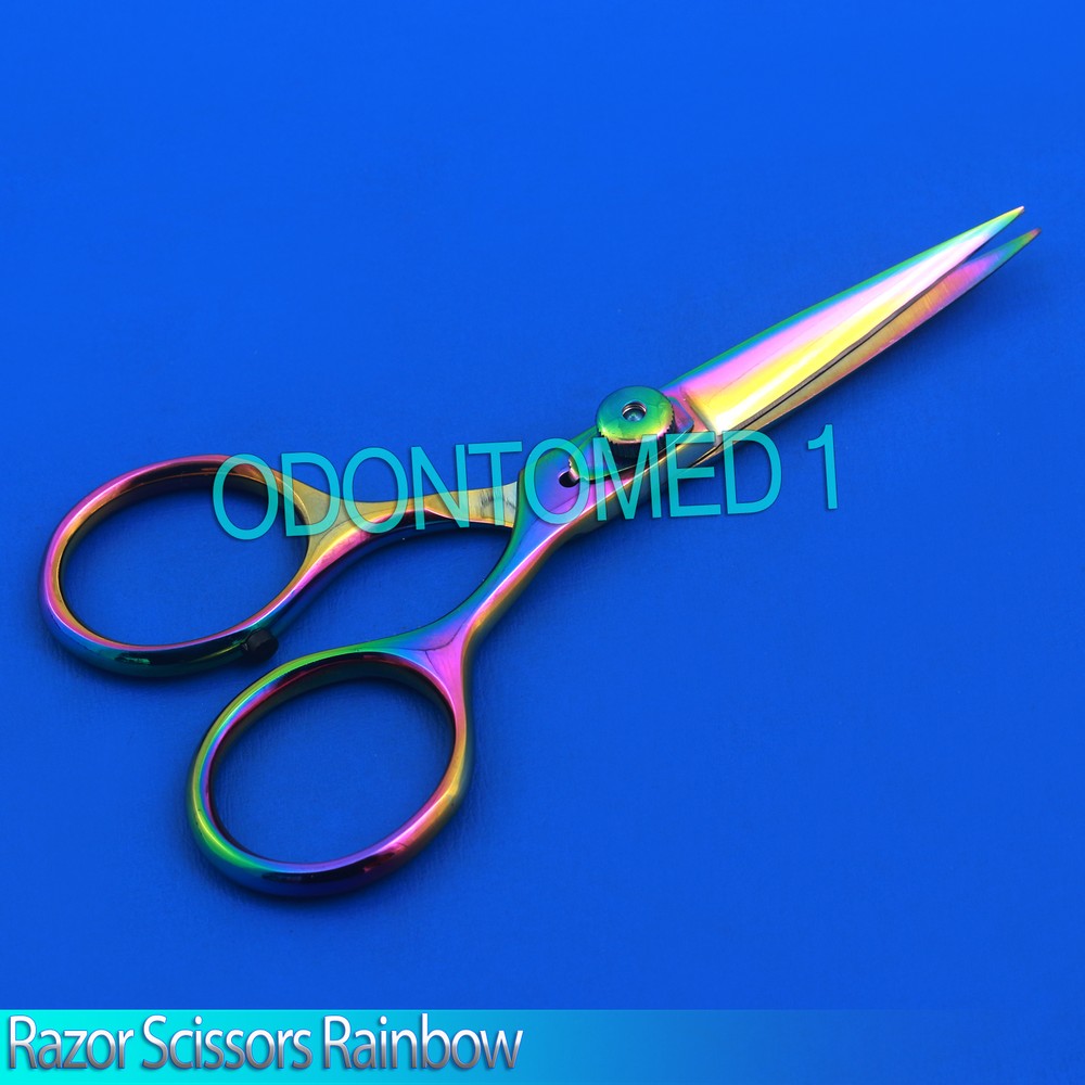 Razor scissors 5" Cvd Rainbow plasma coating extremely sharp fly tying,BTS-38